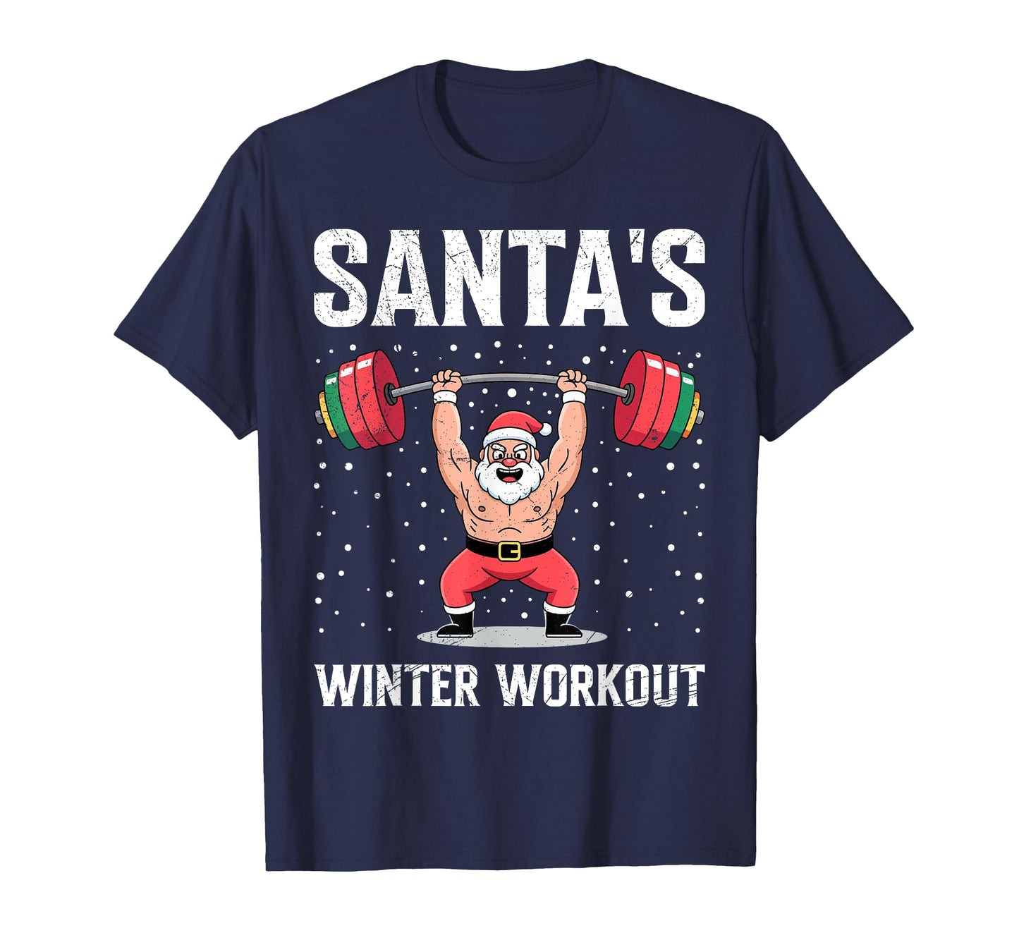 Santa Claus Santa's Winter Workout Funny Gym T-Shirt