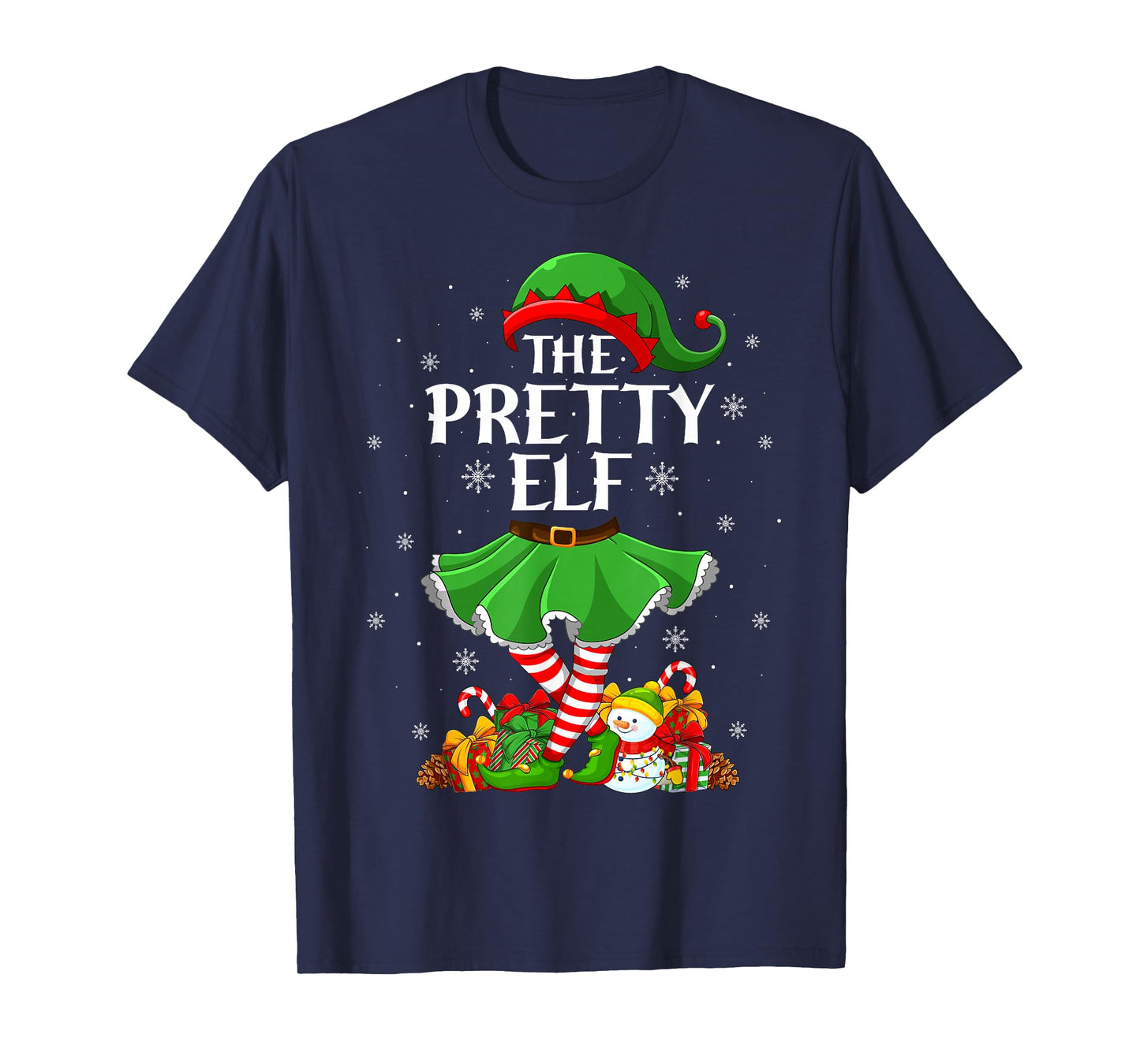 Pretty Elf Christmas Family Elf Squad Xmas Girls Women T-Shirt