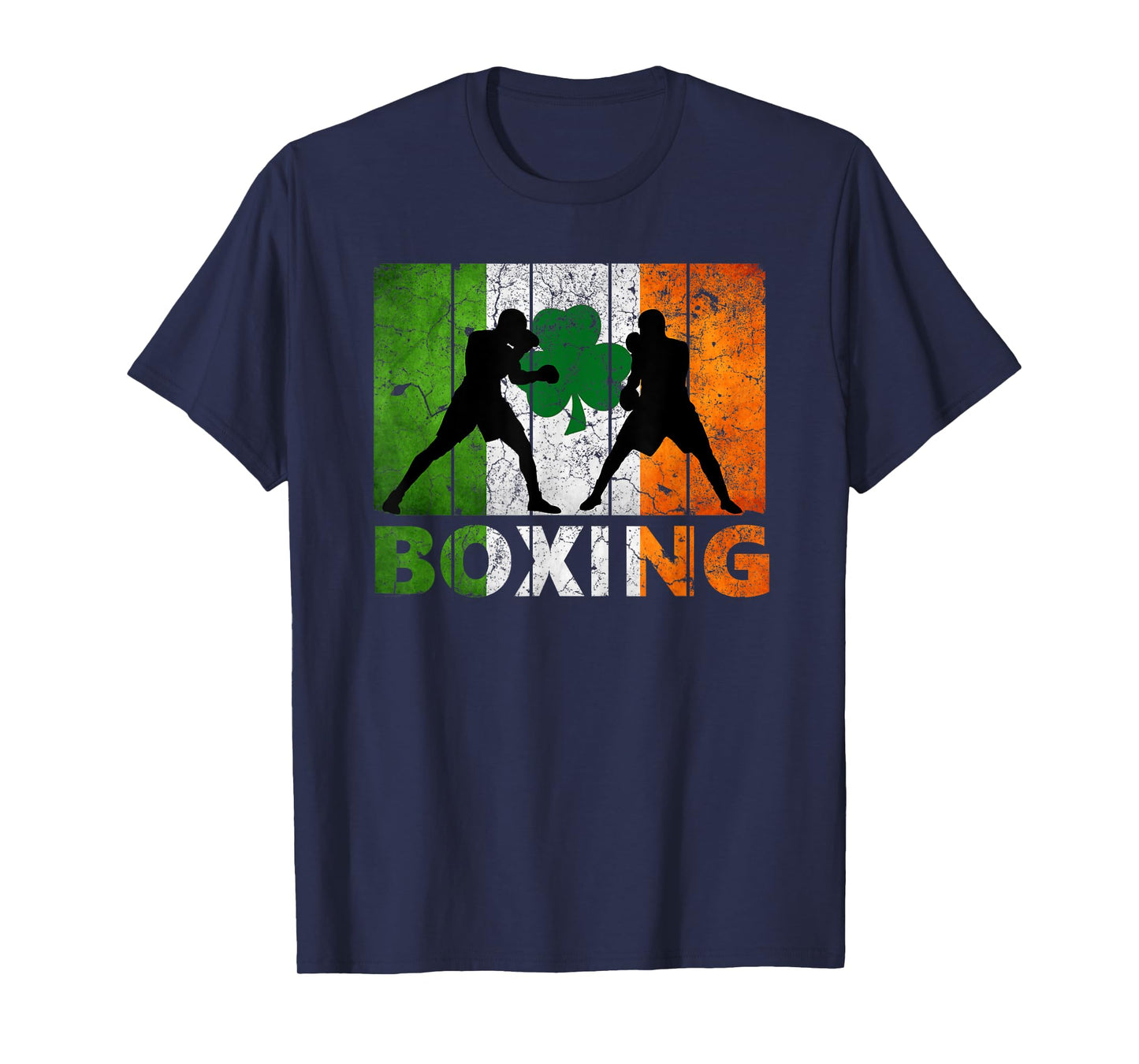 Vintage Irish boxing Ireland Flag Shamrock St Patrick's Day T-Shirt