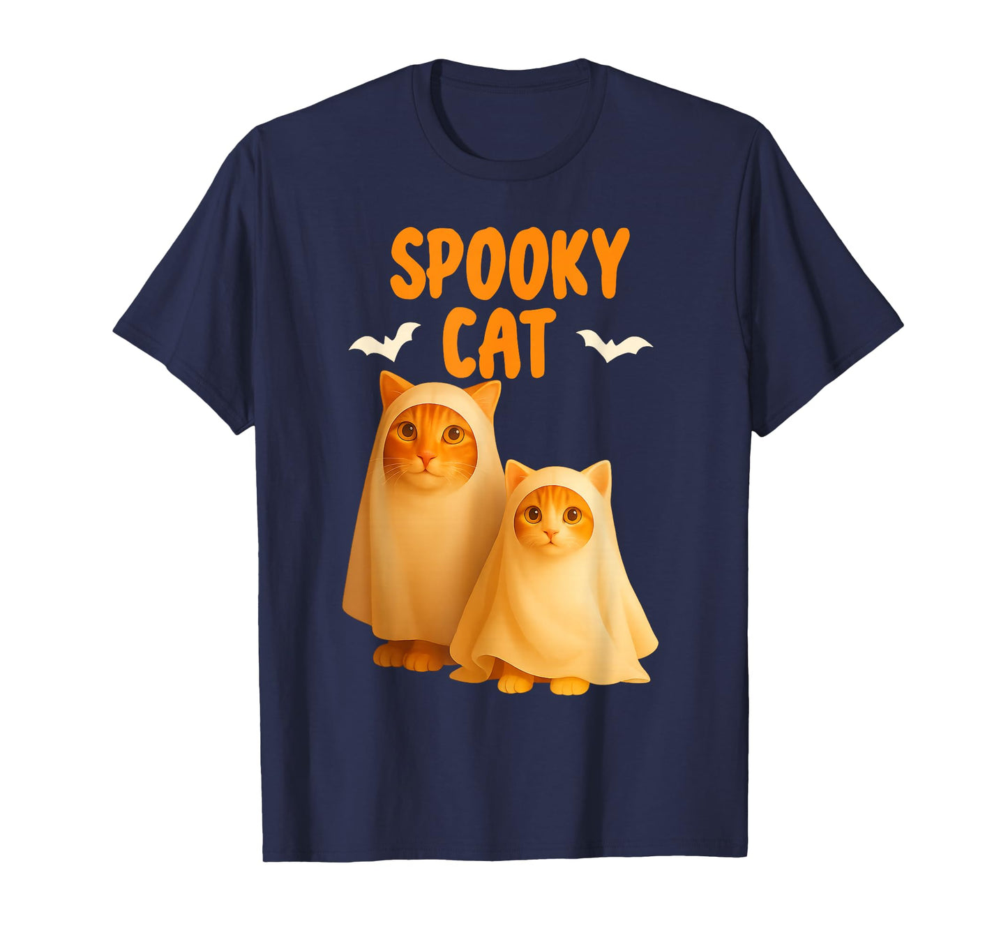 Ghost Cat Meme Funny Halloween Costume for Men Women Kids T-Shirt