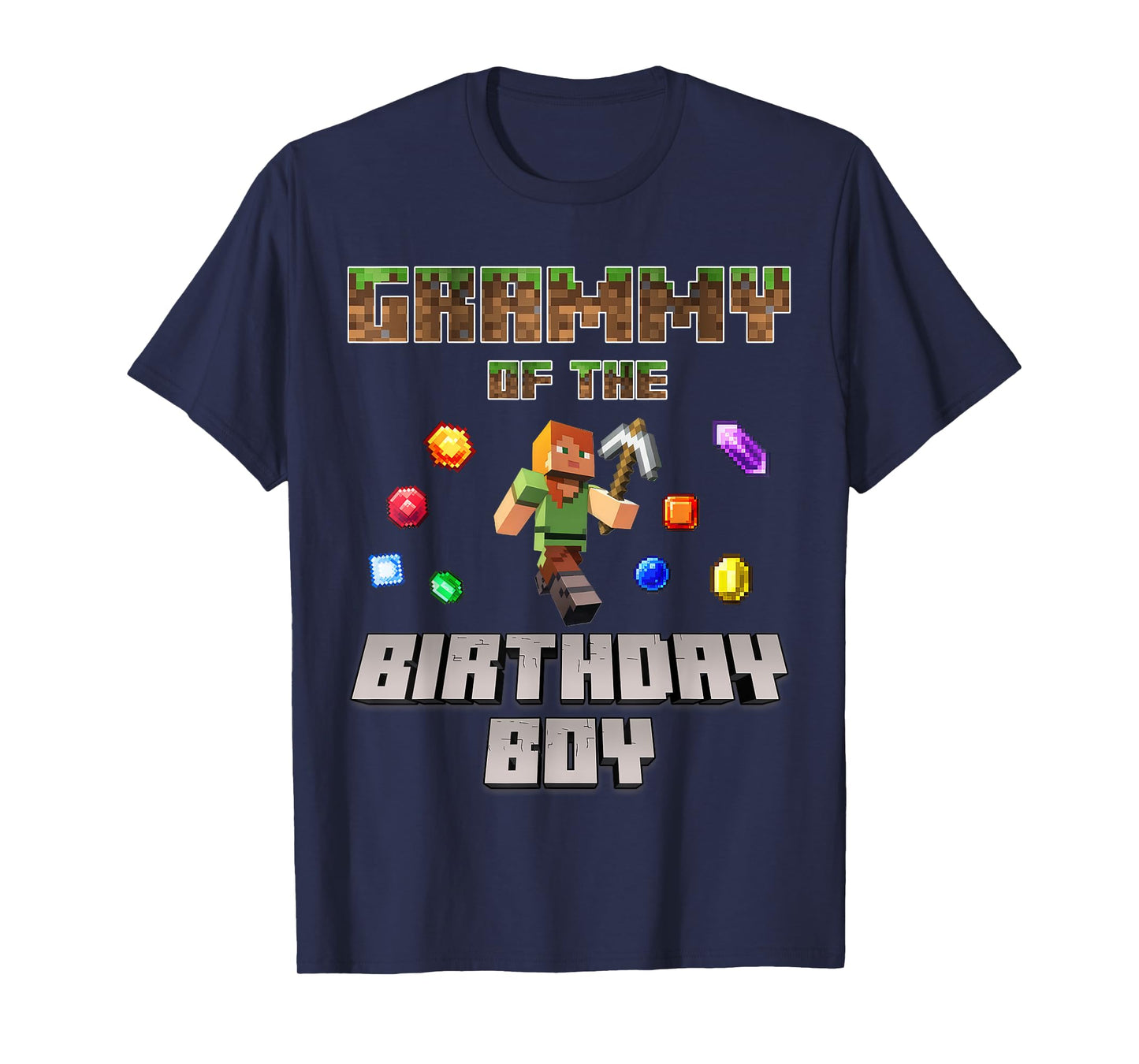 Grammy Of The Birthday Boy Video Gamer Pixel Number T-Shirt