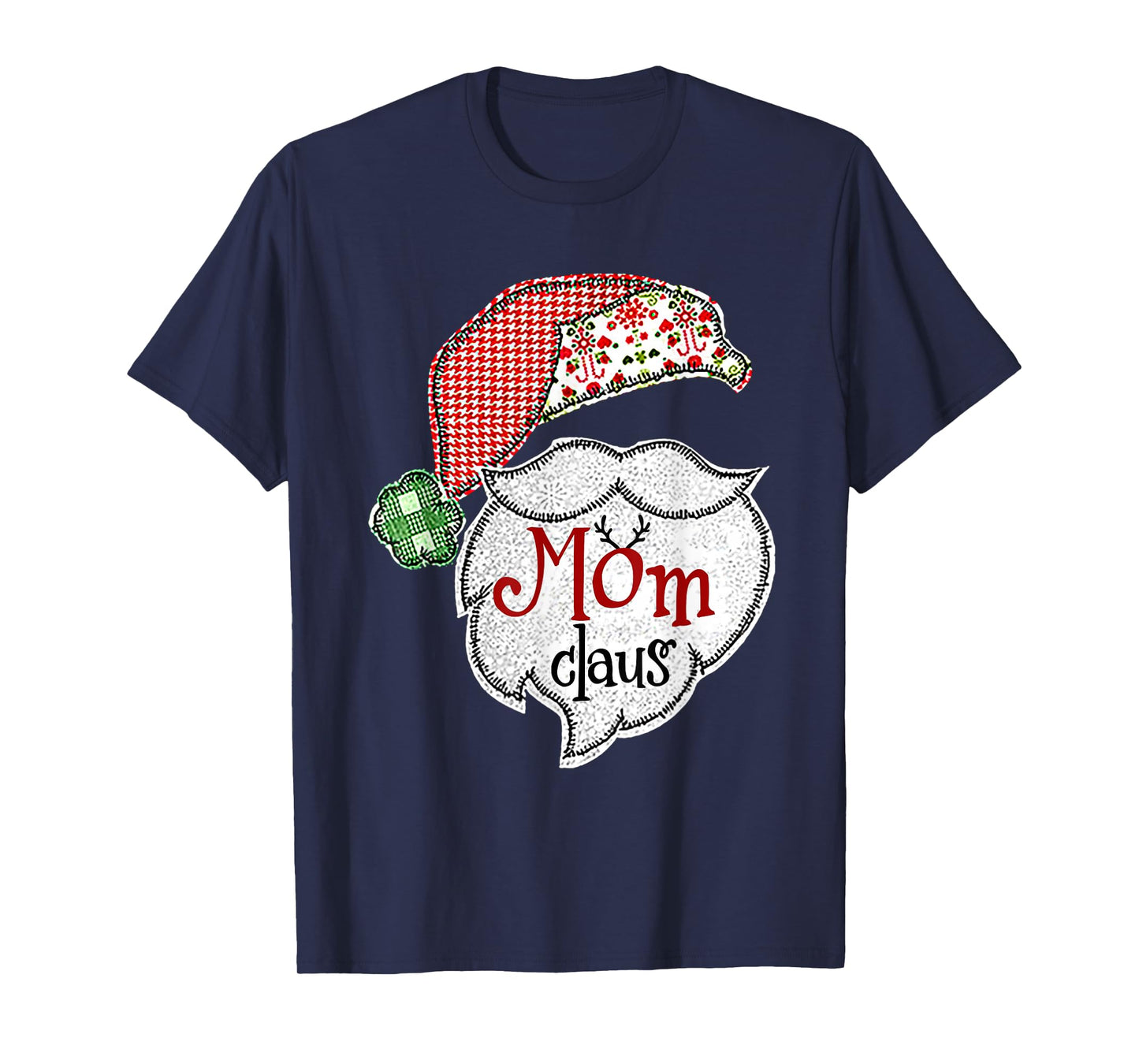 Mom Claus Christmas Lights Pajama Family Matching T-Shirt