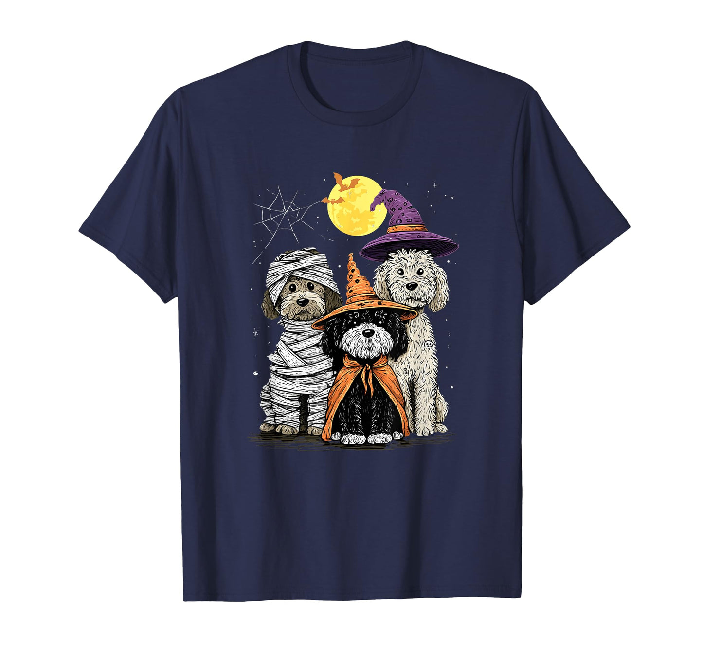 Cute Halloween Dogs Funny Witch Puppy in Costume Tee. T-Shirt