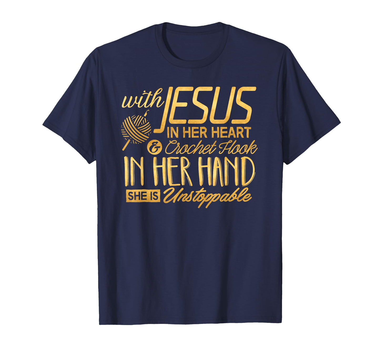 Crochet Shirt With Jesus in her Heart Crochet Hook Christian T-Shirt