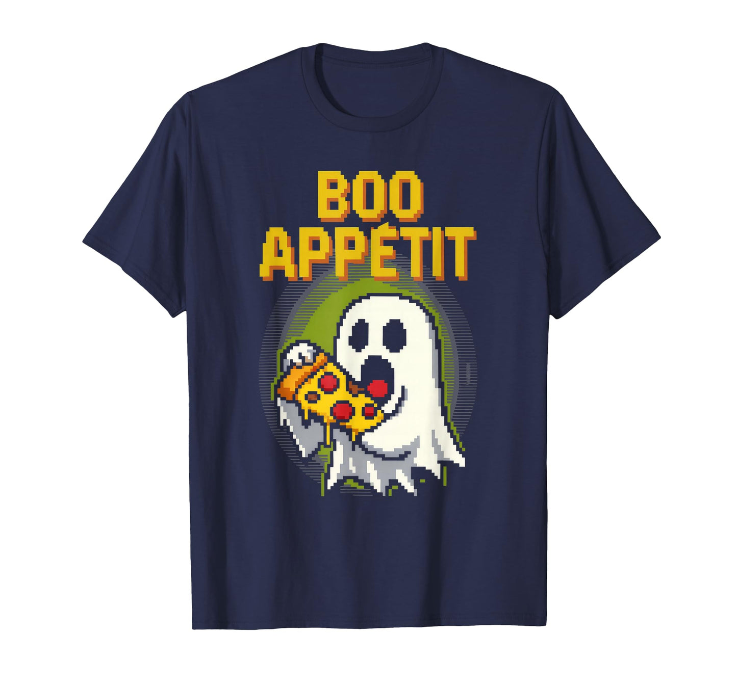 Boo Appétit Funny Pixel Art Ghost Foodie Pun Halloween T-Shirt