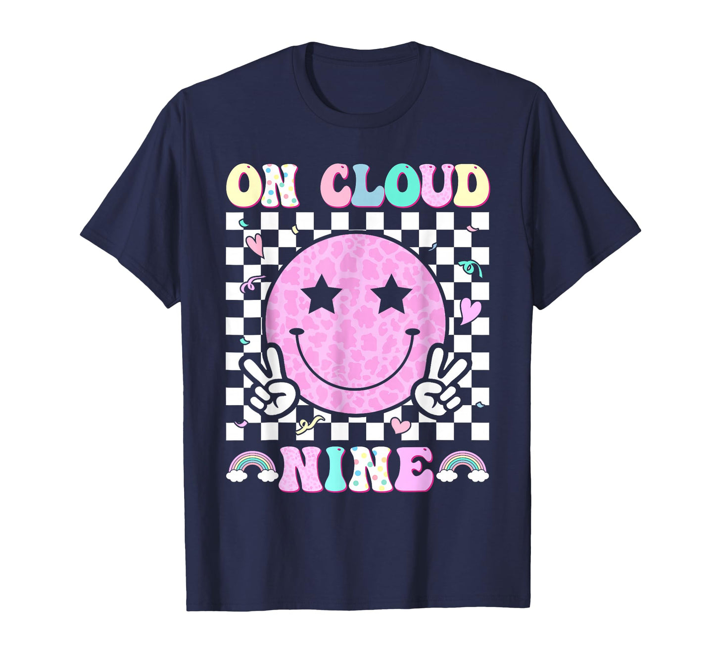 Groovy On Cloud Nine Bday 9th Birthday Girl 9 Year Old T-Shirt