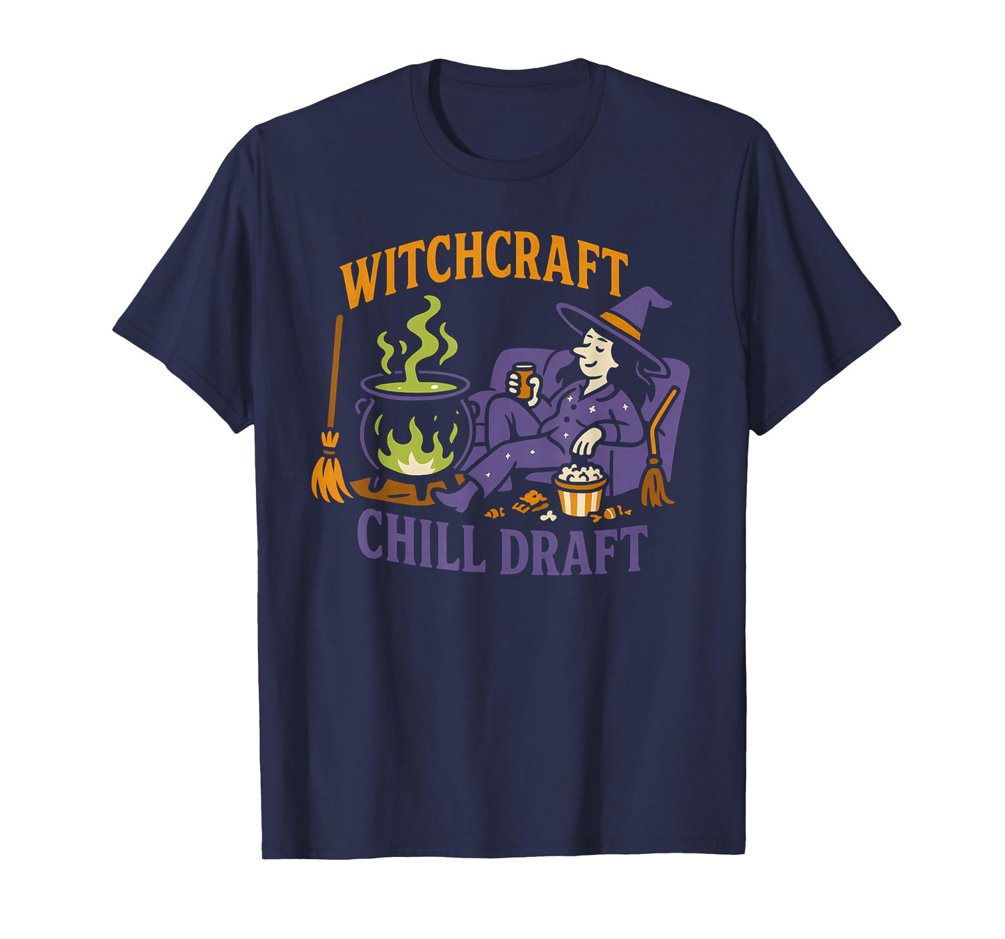 Witchcraft Chill Draft Funny Lazy Halloween Goofy Costume T-Shirt