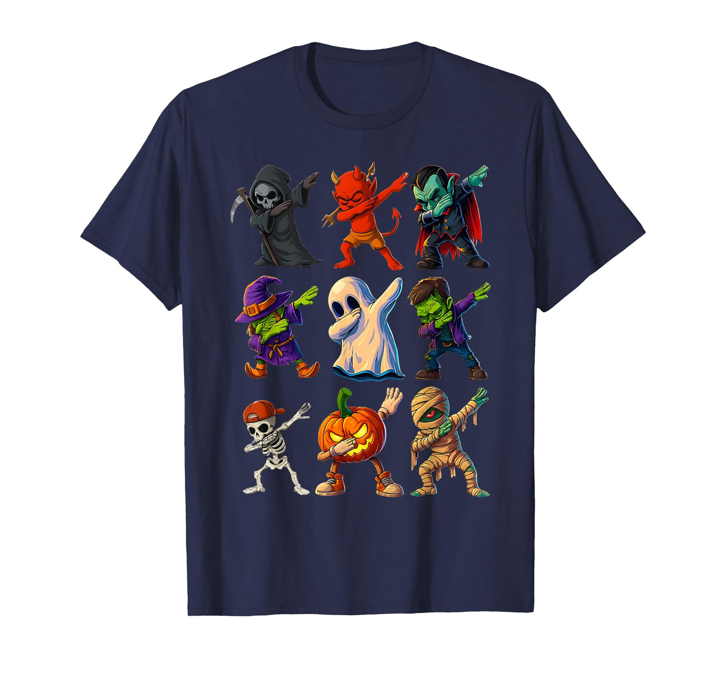 Dabbing Halloween Boys Skeleton Zombie Scary Pumpkin Mummy T-Shirt