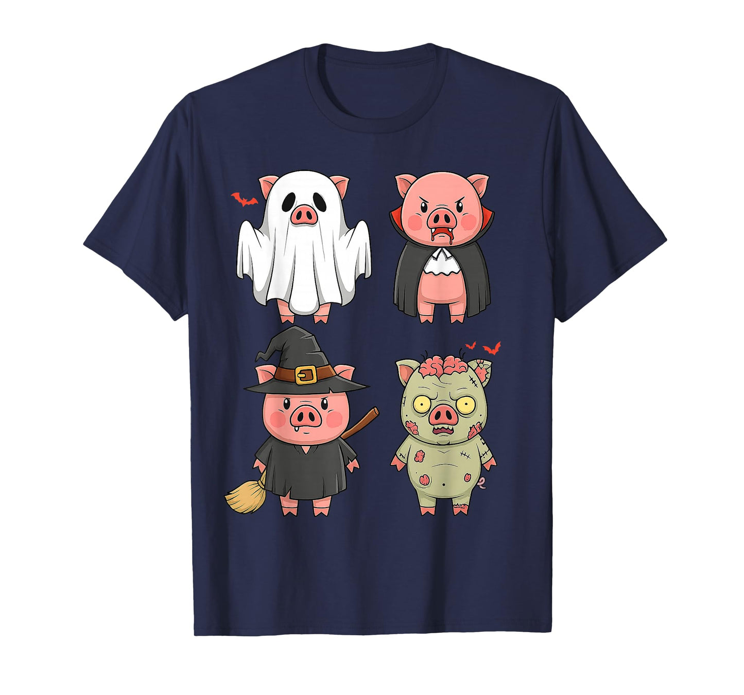 Pig Spooky Witch Boo Zombie Cute Pig for Boy T-Shirt