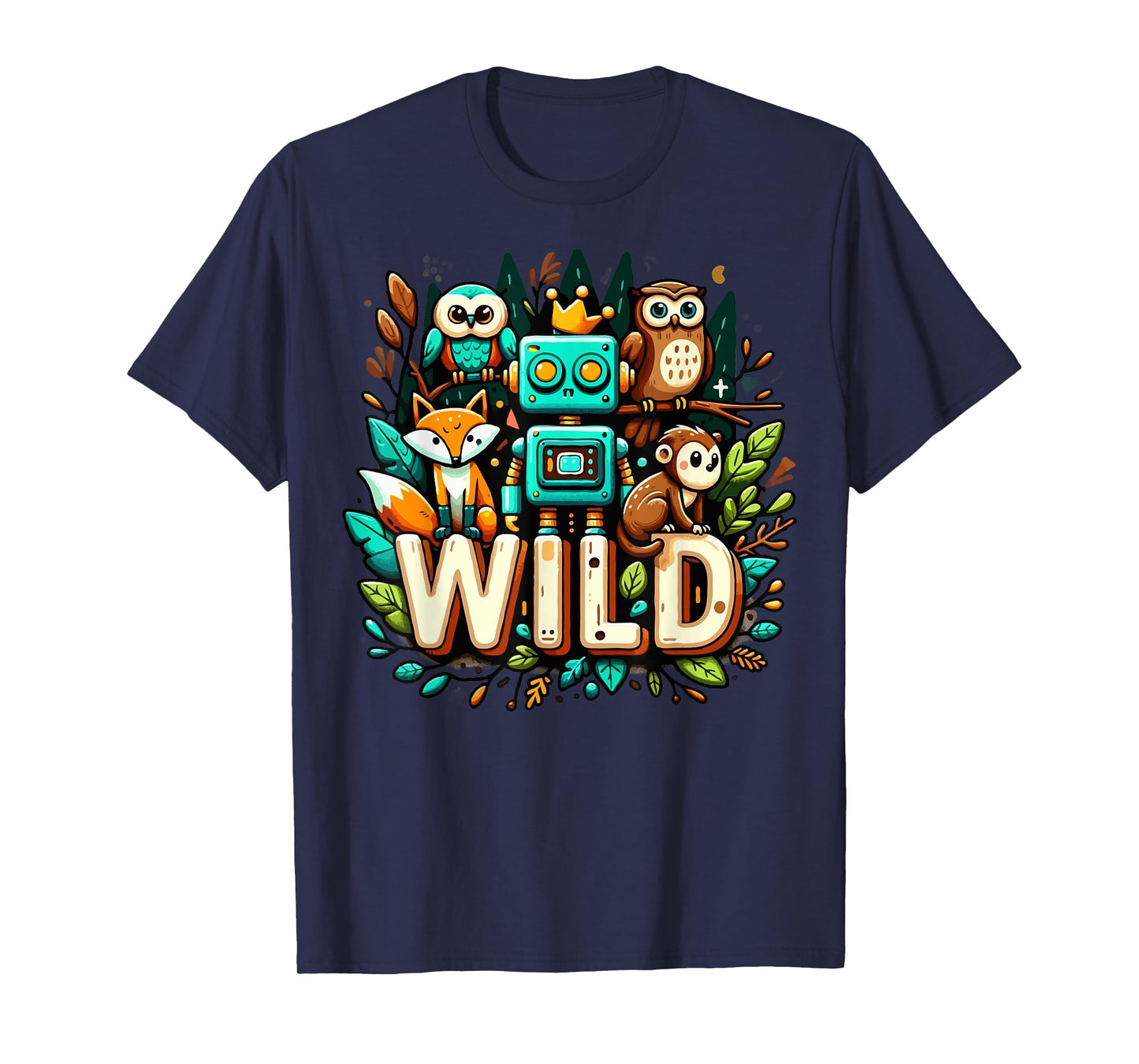 Wild Retro Vintage Machine ROBOT Art Science & Math Boy Kid T-Shirt