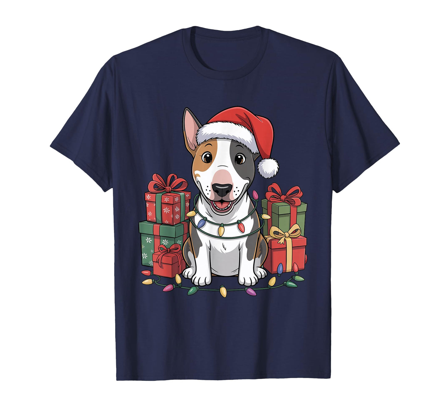 Cute Bull Terrier Christmas Xmas Bully Dog Lover Holiday T-Shirt