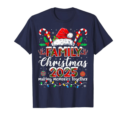 Family Christmas 2025 Matching Santa Tee Xmas Pajamas Pjs T-Shirt