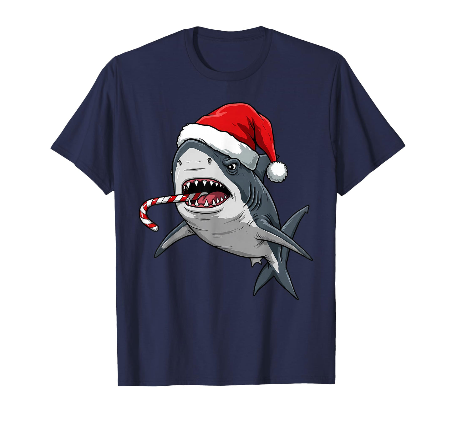 Jawsome Christmas Shark with Santa Hat T-Shirt