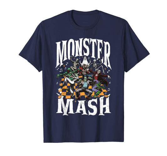 Monster Mash Retro Halloween Funny Monster Spooky Womens Men T-Shirt