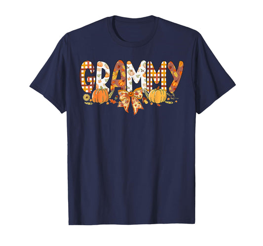 Grammy Coquette Bow Fall Thanksgiving Pumpkin T-Shirt