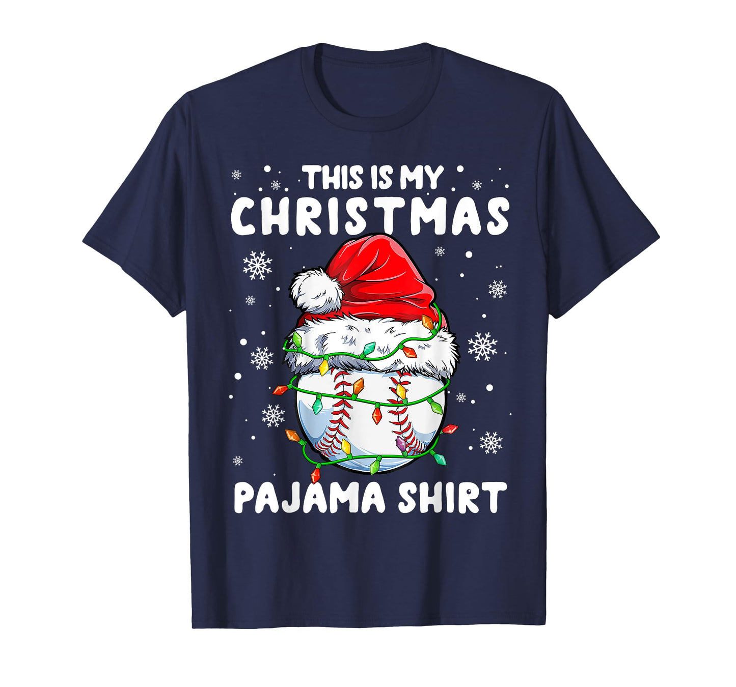 Baseball Player Christmas Santa Baseball Xmas Santa Hat Ball T-Shirt