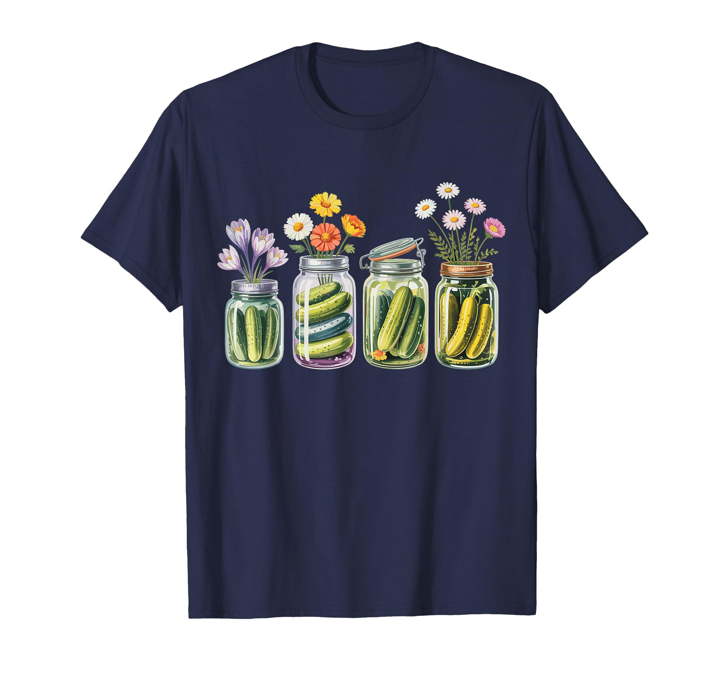 Vintage Canned Pickles Wildflower Canning Season Pickle Jar T-Shirt