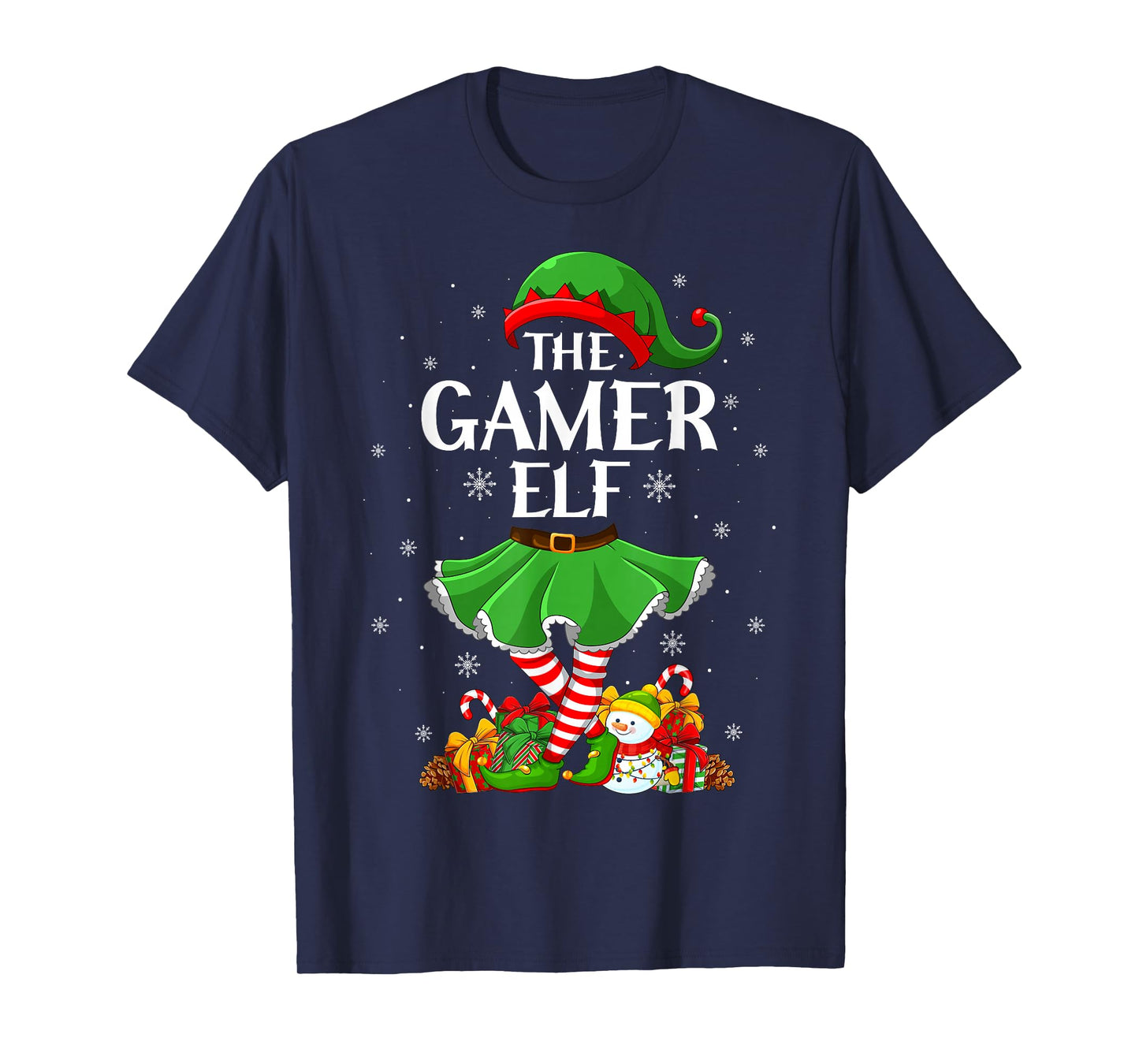 Gamer Elf Christmas Family Elf Squad Xmas Girls Women T-Shirt