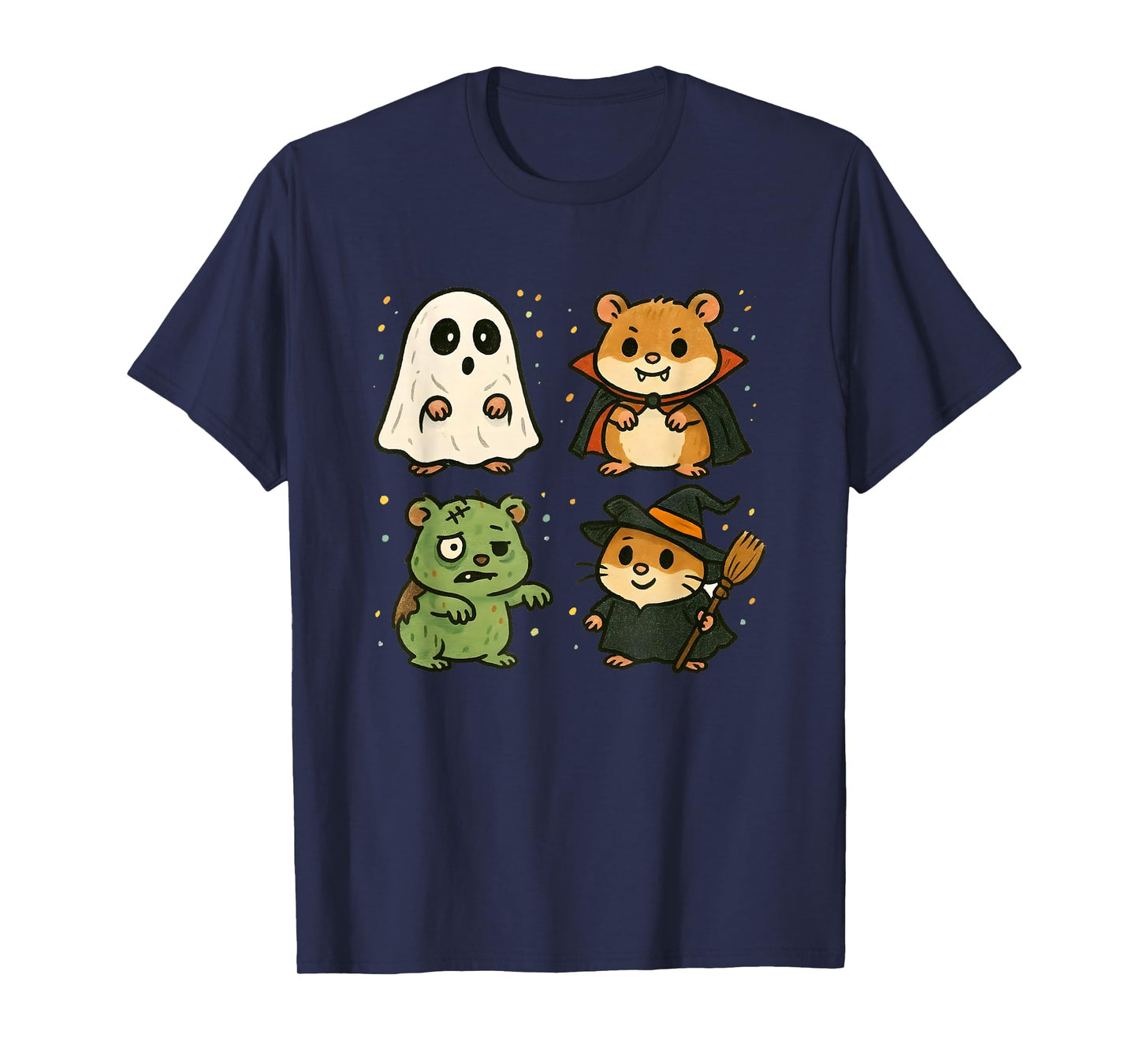 Hamster Spooky Witch Boo Zombie Cute Halloween Boys Girls T-Shirt