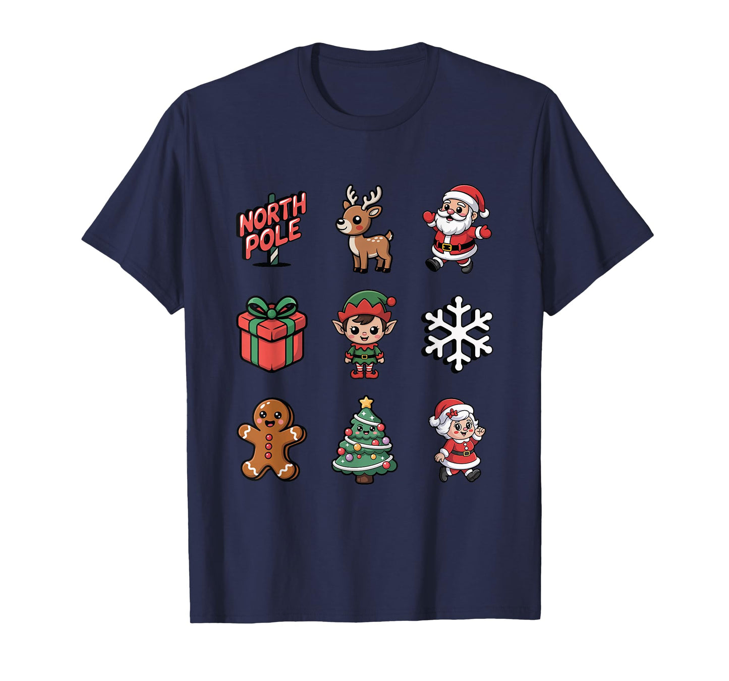 Cute Elf Gnome Reindeer Xmas Tree Holiday T-Shirt
