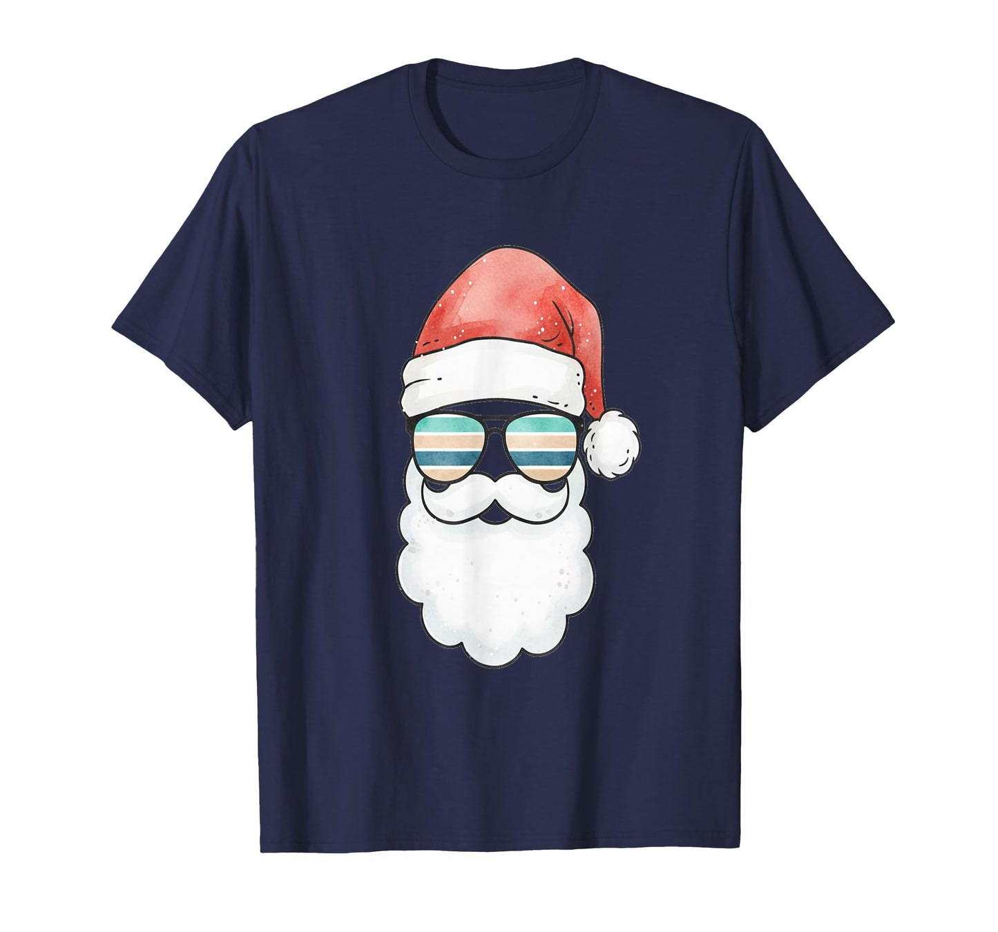 Cool Santa with Retro Shades Christmas Design T-Shirt