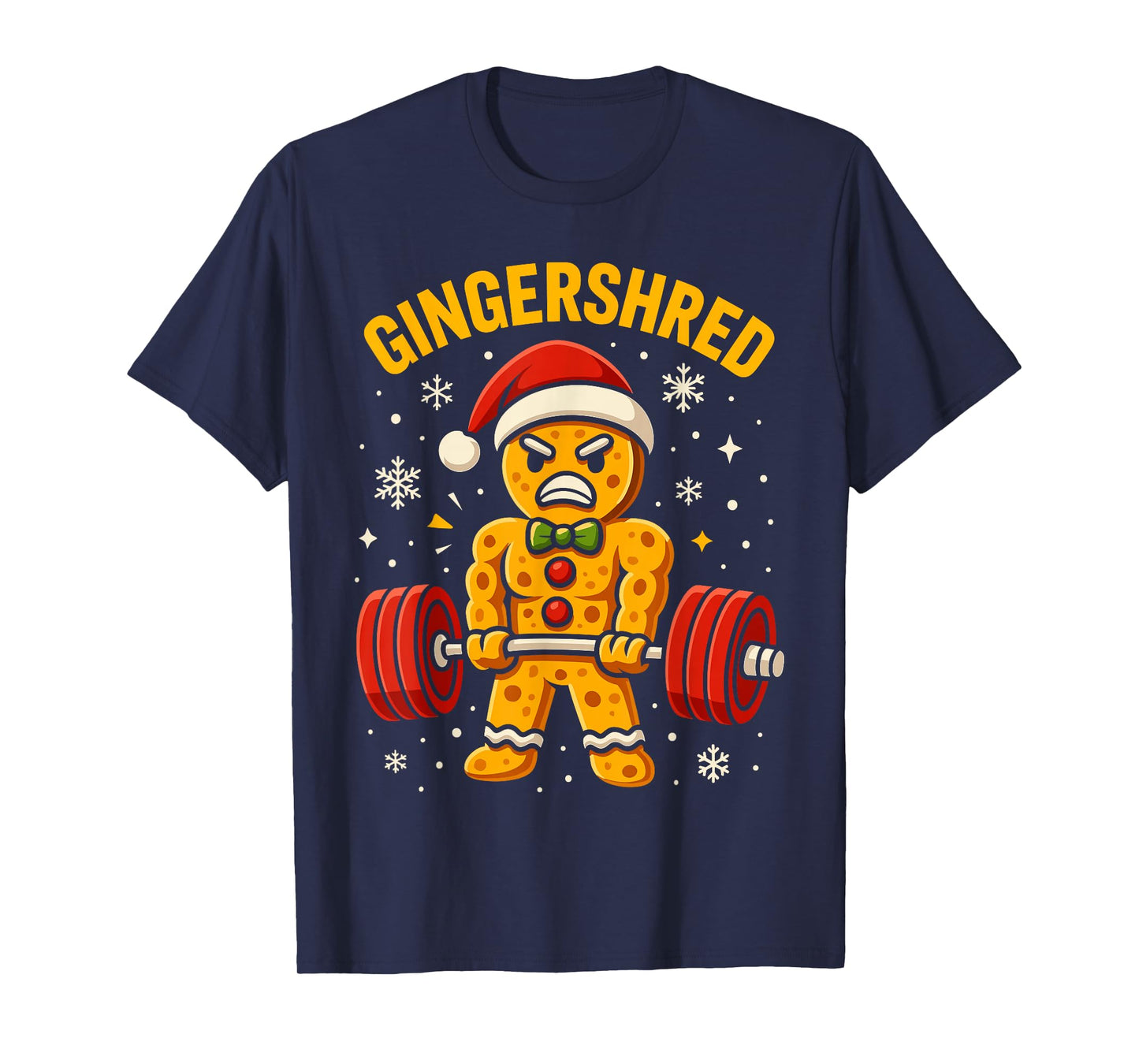 Xmax Gym Gingerbread Man Costume, Cool Gingershred Christmas T-Shirt