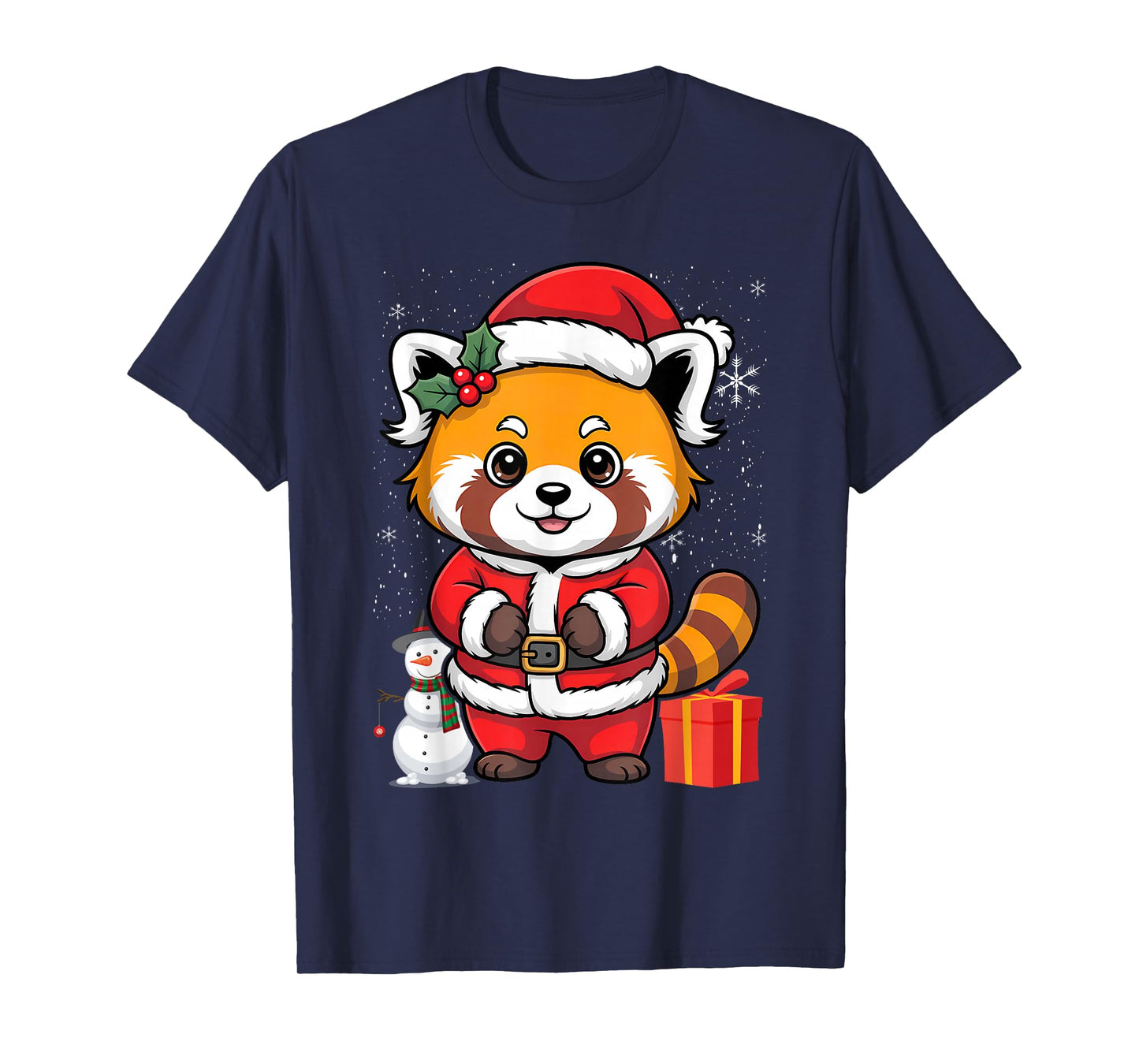 Red Panda Santa Cute Christmas Hat for Pandabear Lovers T-Shirt