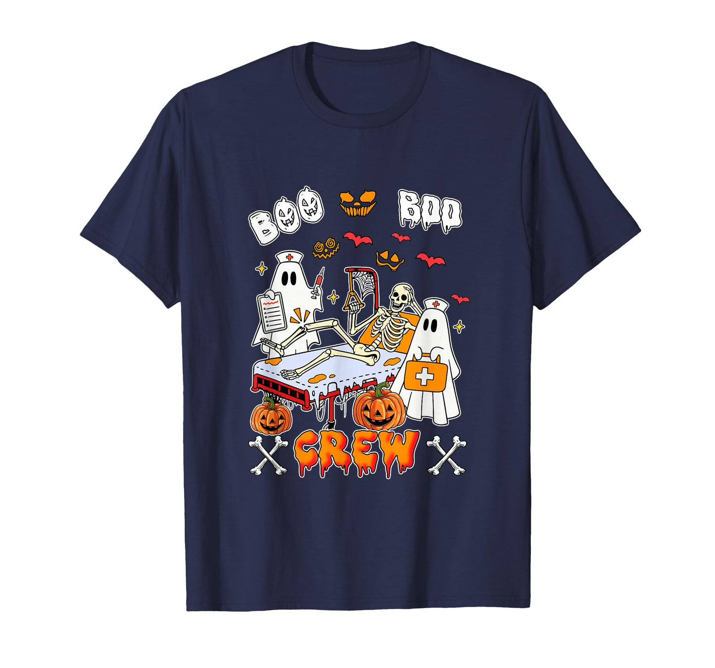 Boo Halloween Crew Group Skeleton Boos As Nurse Doctors T-Shirt