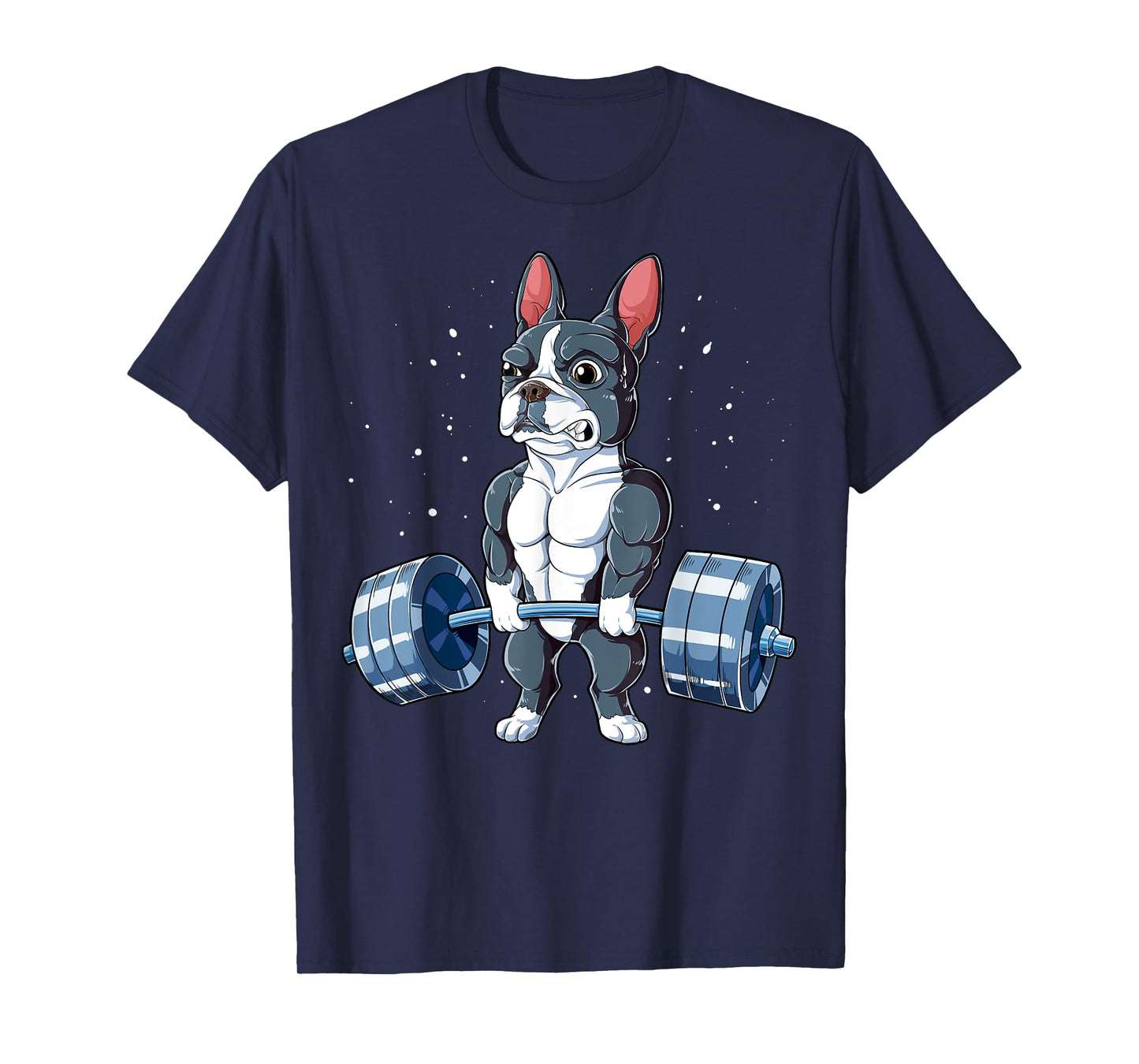 Boston Terrier Weightlifting Funny Deadlift Men Fitness Gym T-Shirt