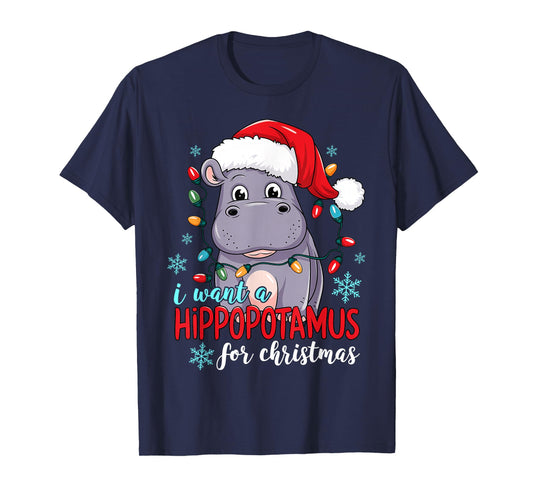 I Want A Hippopotamus For Christmas Cute Christmas Costume T-Shirt
