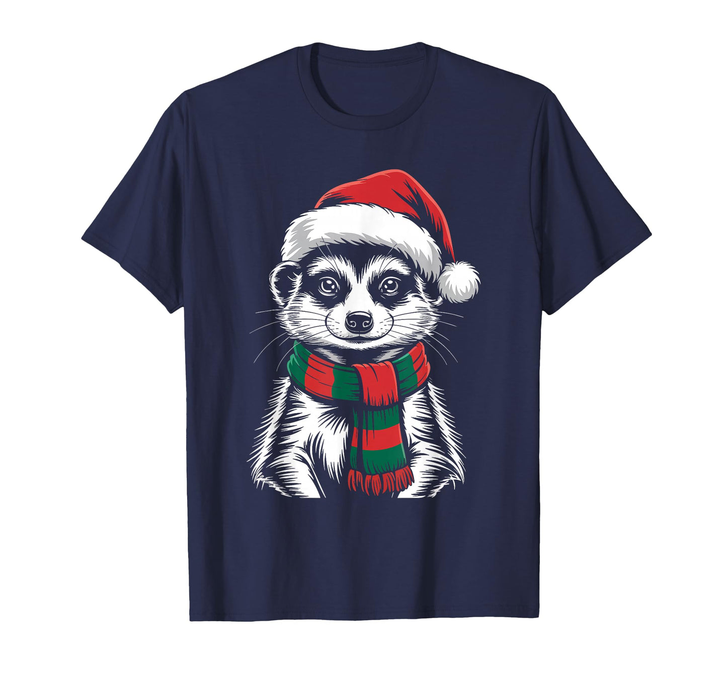 Meerkat Xmas Santa Hat Scarf Christmas Costume T-Shirt