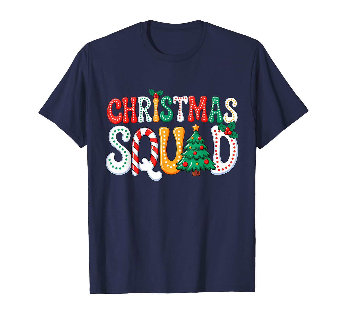 Groovy Christmas Squad Funny Xmas Tree Family Matching Pjs T-Shirt