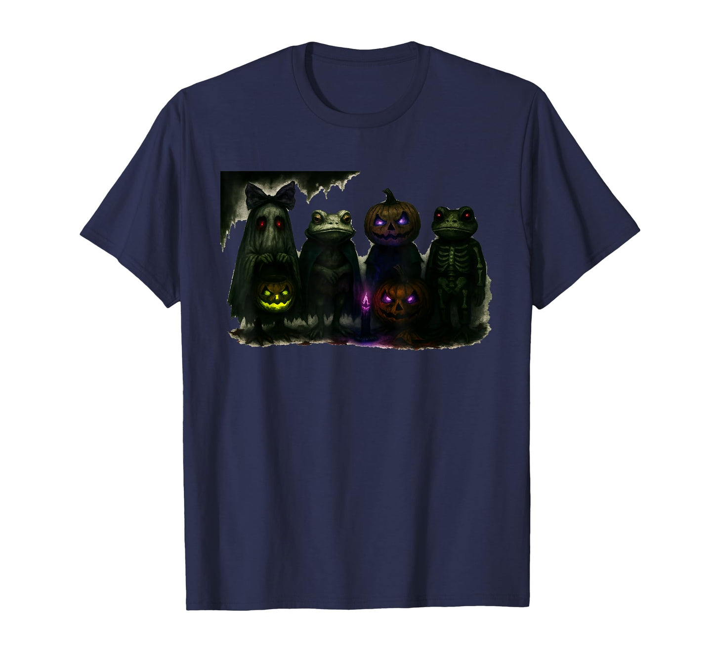 Spooky Skeleton Frog Cute with Pumpkin and Creepy Vibes T-Shirt