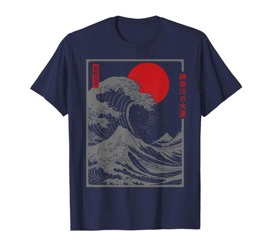 The Great Wave Kanagawa Retro Artwork Japanese Kanagawa Wave T-Shirt
