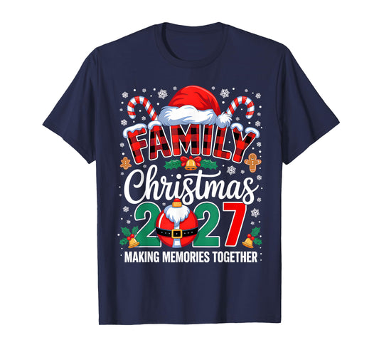 Family Christmas 2027 Matching Squad Santa Elf Funny Xmas T-Shirt