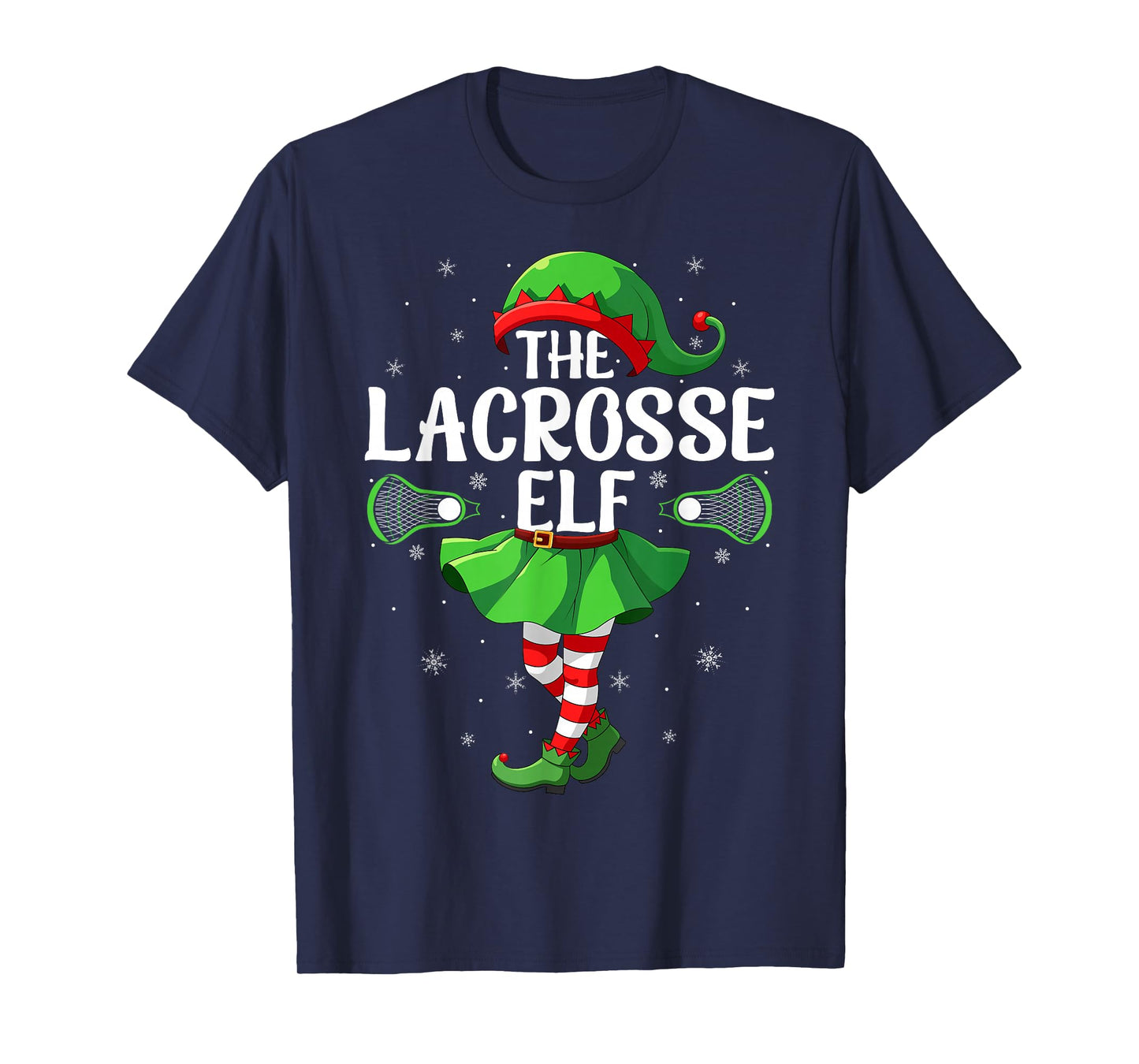 Lacrosse Elf Christmas Girls Women Elf Squad Xmas Family T-Shirt