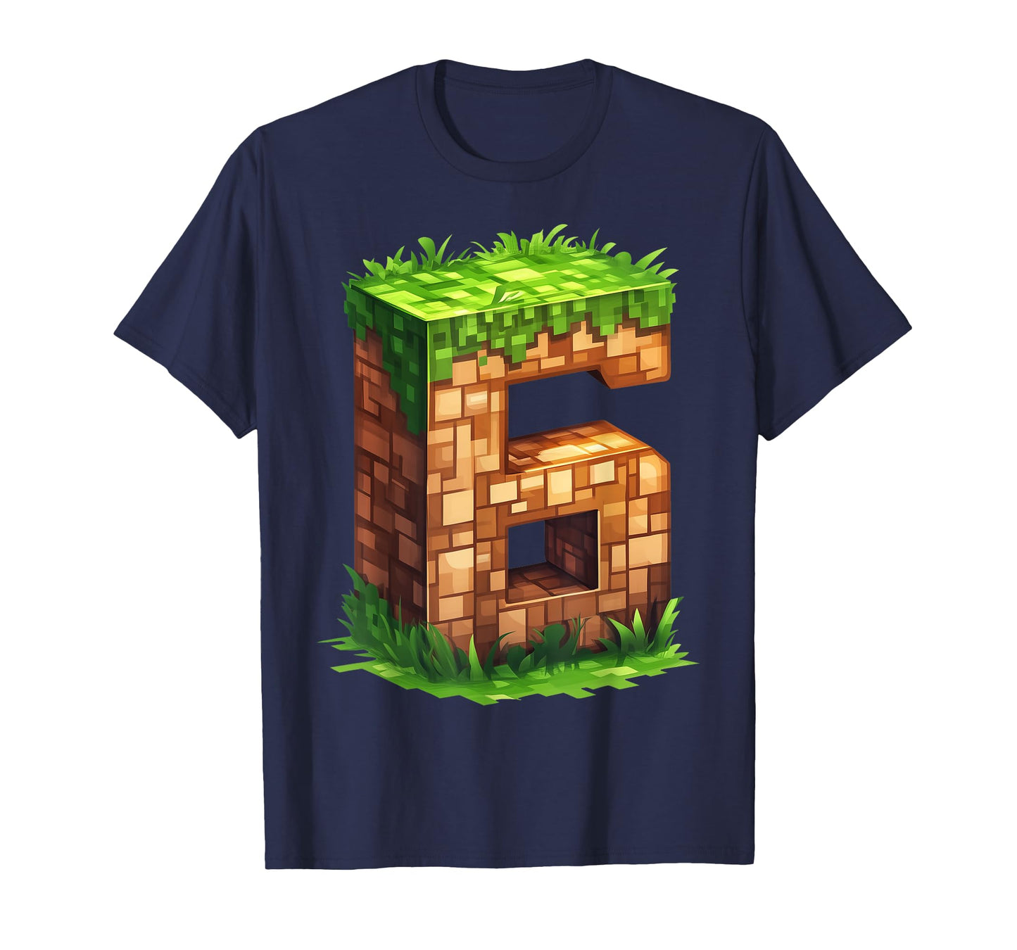 Fun 6th Birthday Number 6 Video Gamer Pixel Themed Bday Boys T-Shirt