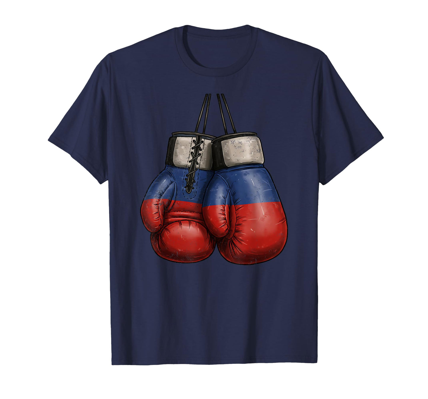 Russian Vintage style boxing Gloves with Russia Flag Retro T-Shirt