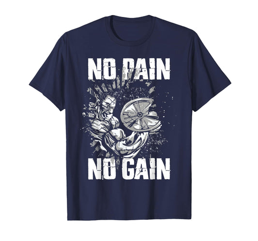 Gym Fitness and Bodybuilding Shirts for Men No Pain No Gain T-Shirt