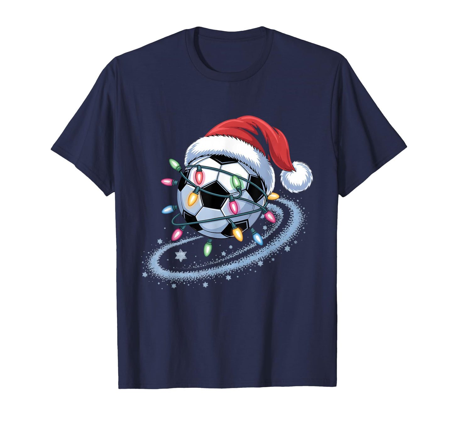 Soccer Ball with Santa Hat Christmas Soccer Player Kids Boys T-Shirt