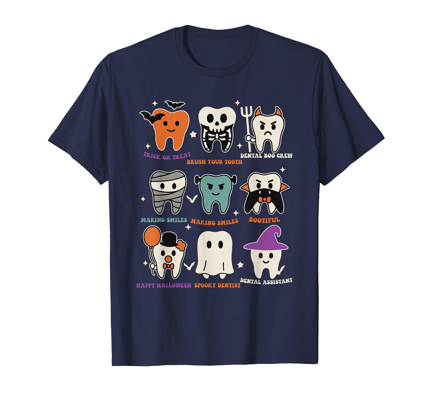 Halloween Dental Boo Crew Dentist Costume Teeth Women Men T-Shirt