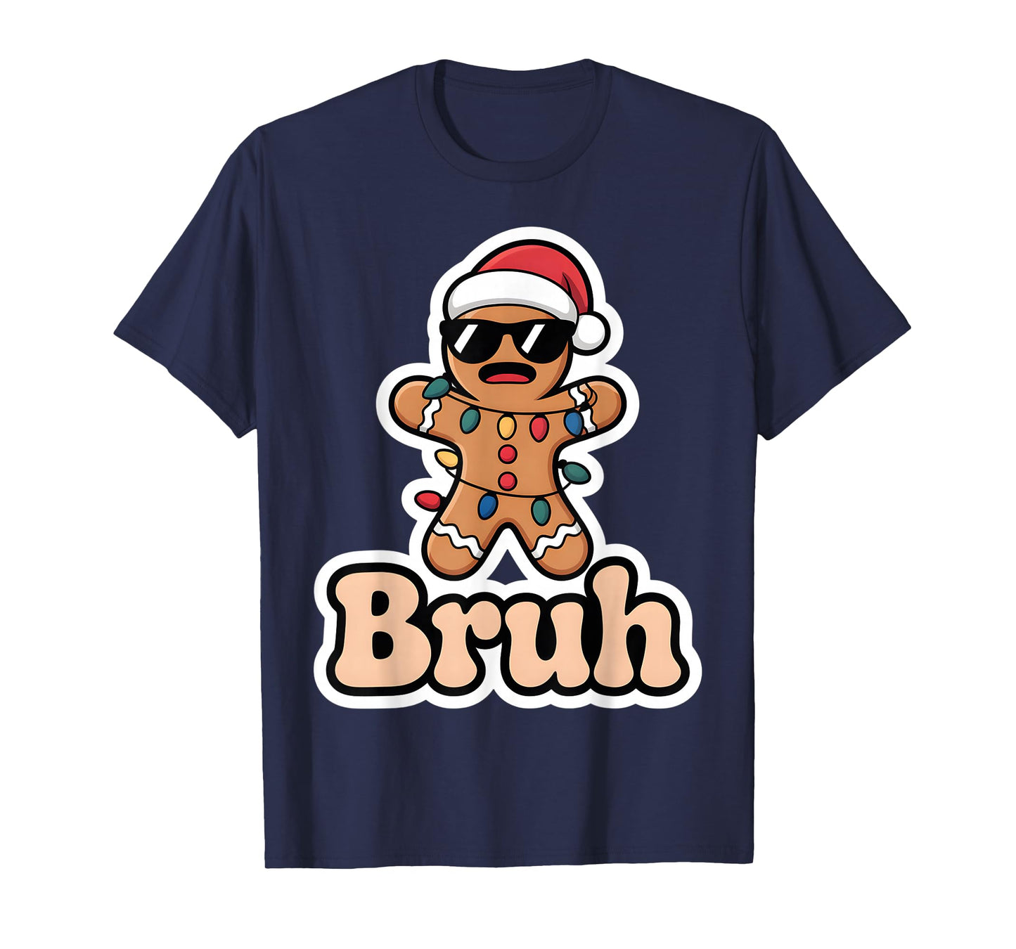 Bruh Gingerbread Meme Christmas Men Youth Teens Boys Kids T-Shirt