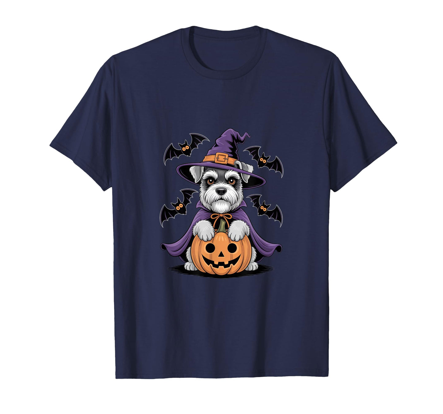 Adorable Witch Dog with Pumpkin for Pet Lovers Halloween T-Shirt