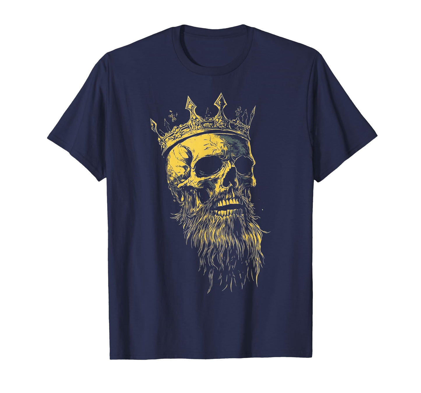 King Crown Skeleton Head with Beard T-Shirt