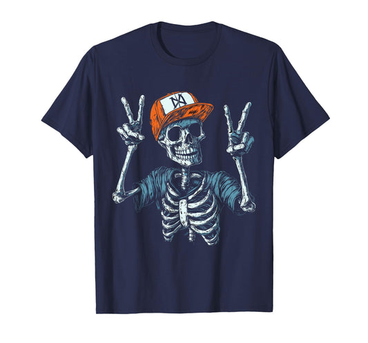 Skeleton Hand Peace Sign Bone T-Shirt