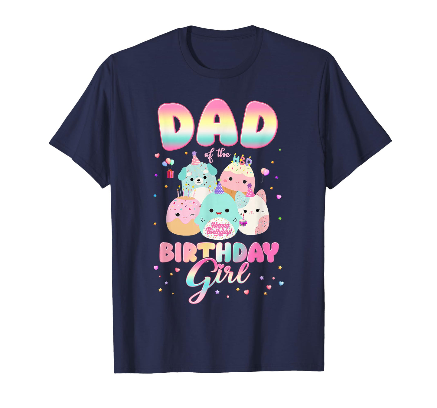 Birthday Family Party Squish Squad Dad Of The Birthday Girl T-Shirt
