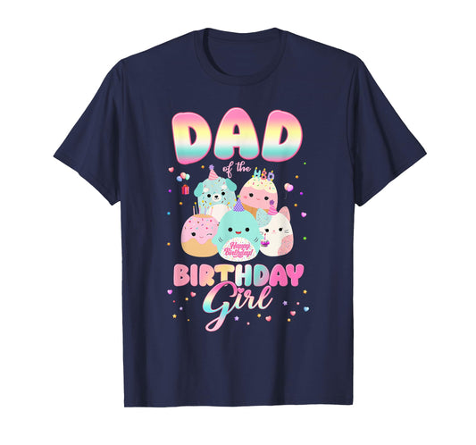 Birthday Family Party Squish Squad Dad Of The Birthday Girl T-Shirt