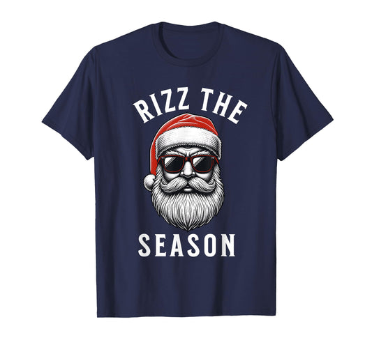 Rizz the Season Silly Christmas Funny Santa Men Teen Boys T-Shirt