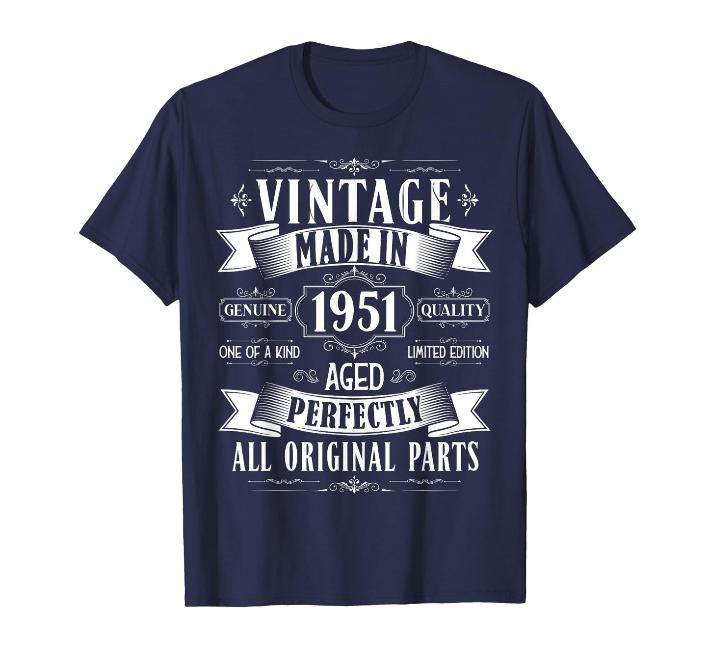 Vintage 74th Birthday Men Born 1951 74 Years Old Bday Men T-Shirt