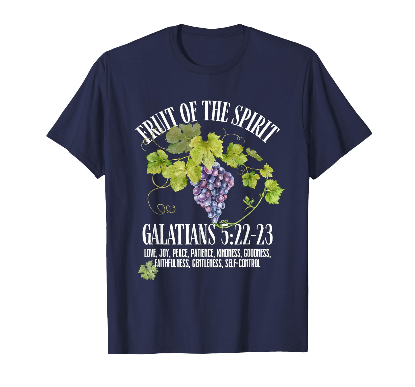 Vintage Grapes Retro Fruit Of The Spirit Bible Christian T-Shirt